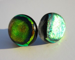 golden dichroic studs