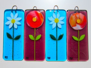 colourful sun catchers with flower designs