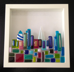 framed glass London cityscape